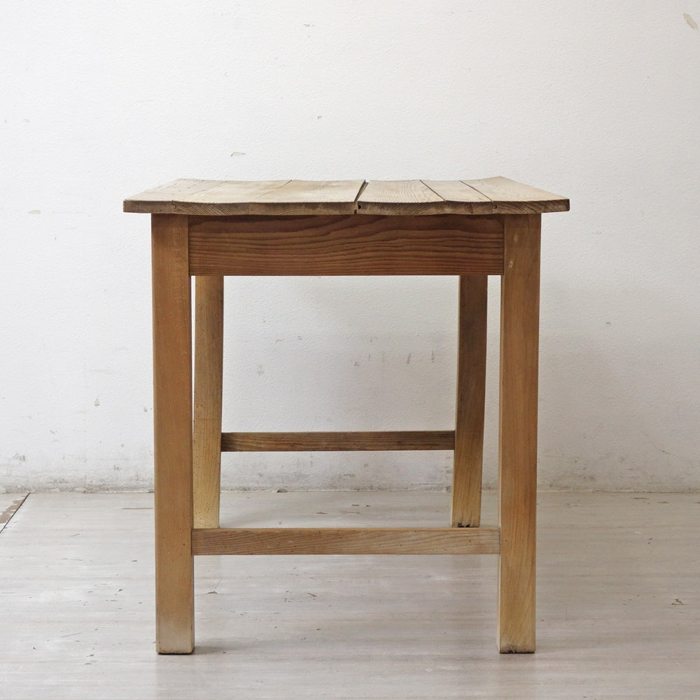フランスビンテージ french vintage オールドパイン ダイニングテーブル ワークテーブル w128.5cm アンティーク 店舗什器 ●
