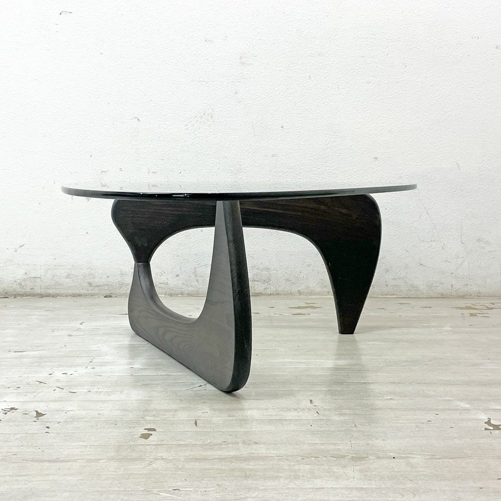 イサムノグチ Isamu Noguchi コーヒーテーブル Coffee Table ガラス天板 厚13mm リプロダクト品 デザイナーズ家具 名作 ●