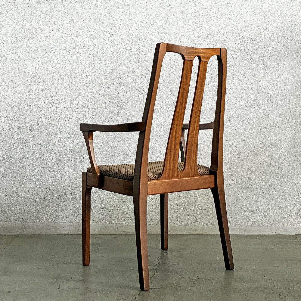 ネイサンファニチャー NATHAN Furniture チーク無垢材 アームチェア ダイニングチェア ハイバック 英国家具 UKビンテージ 〓