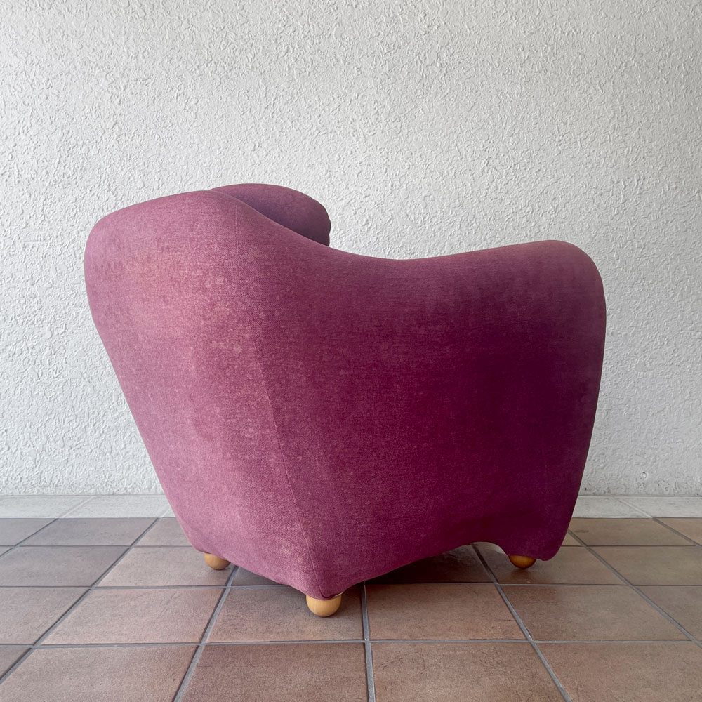 イデー IDEE ミニミラーアームチェア MINI MILLER ARM CHAIR パーソナルチェア シングルソファ ファブリック パープル 廃番色 ◇