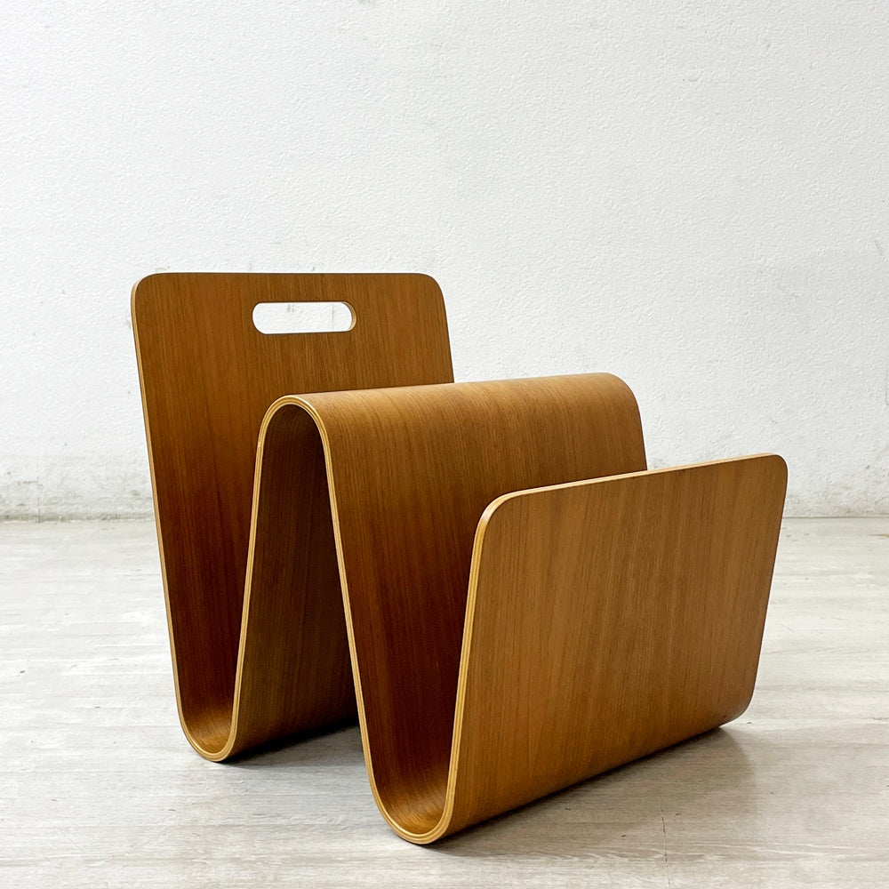 オフィー offi マガジンラック Mag Stand マガジンスタンド USA 取手付き プライウッド Eric Pfeiffer MoMA ミッドセンチュリー 廃番 ●