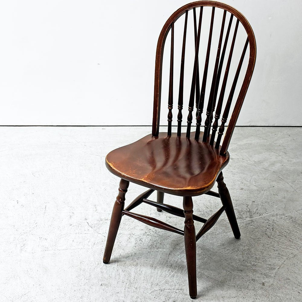 秋田木工 AKIMOKU ビンテージ vintage プレースバッグ ウィンザーチェア ダイニングチェア スポーク クラシカル 英国スタイル ●