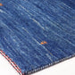 イラン 手織り ギャッベ gabbeh 絨毯 ラグ カーペット ブルー 120×76cm 鹿モチーフ ●