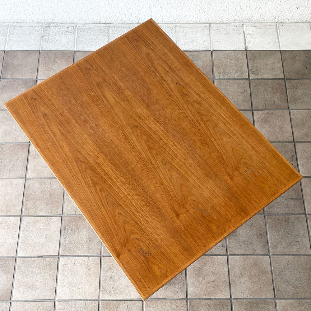 グリニッチ greeniche カフェテーブル Cafe Table 900×700 ダイニングテーブル チーク材 Xスチールレッグ インダストリアル ◇