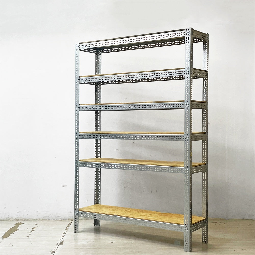 リオン LYON アングルシェルフ SLOTTED ANGLE SHELF オープンシェルフ 6段 インダストリアル P.F.S取扱い セミオーダーサイズ ●