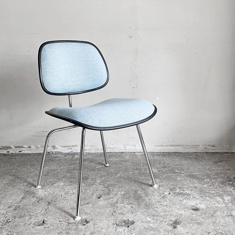ハーマンミラー Herman Miller ツーピースプラスチックチェア Two Piece Plastic Chair DCM ライトブルー ファブリック ビンテージ ミッドセンチュリー イームズ ■