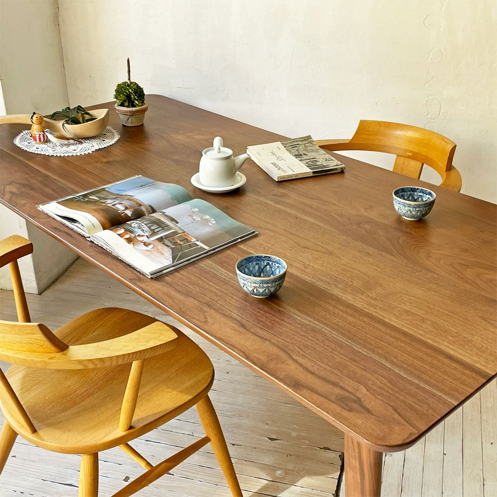 飛騨産業 HIDA 侭 Hida Table System ダイニングテーブル ウォールナット材 カービング脚 W170cm 参考定価391,600円 美品 ★