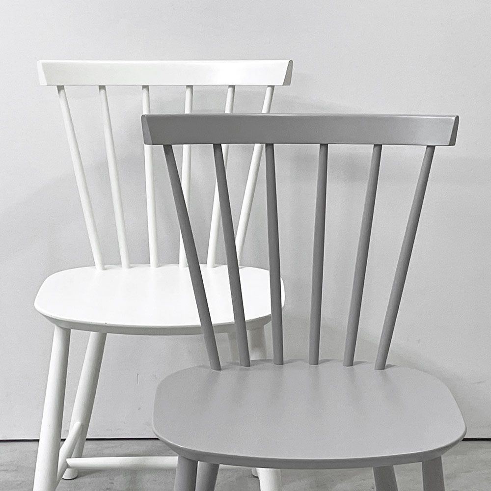 エフディービーモブラー FDB Mobler J46 ダイニングチェア スピンドルバック ウィンザーチェア ビーチ材 ホワイト ポール・M・ボルター Poul M. Volther 北欧 デンマーク 定価￥49,800- ●