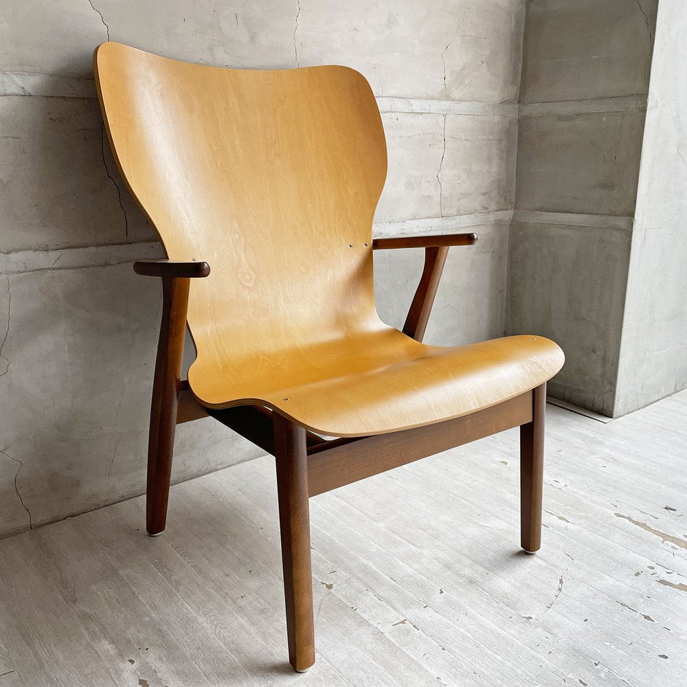 アルテック artek ドムス ラウンジチェア Domu Lounge Chair アームチェア バーチ材 ハニー×ウォールナット スコープ SCOPE別注 希少カラー イルマリ・タピオヴァーラ 北欧 フィンランド ♪