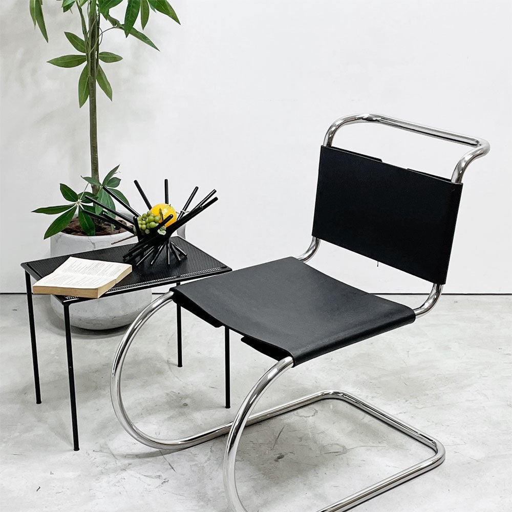 ノル Knoll ミースファンデルローエコレクション Mies van der Rohe Collection  MRサイドチェア MR SIDECHAIR カンチレバーチェア カウハイド 本革 ●