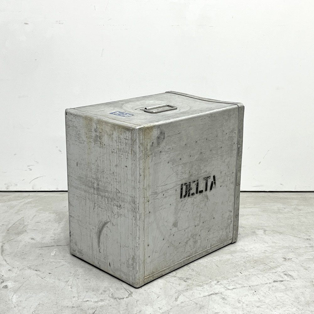 DELTA航空 ビンテージ ギャレーコンテナ ボックス Galley Box アルミ製 1ドア 6段 棚板付き 1960～70`s US Vintage C ●