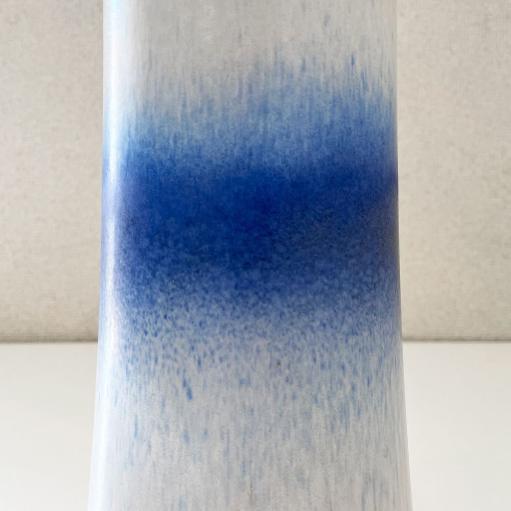 ファットラヴァ FAT LAVA シューリッヒ Scheurich フラワーベース 花瓶 ホワイト×ブルー H26.5cm 西ドイツ West Germany ビンテージ ◎