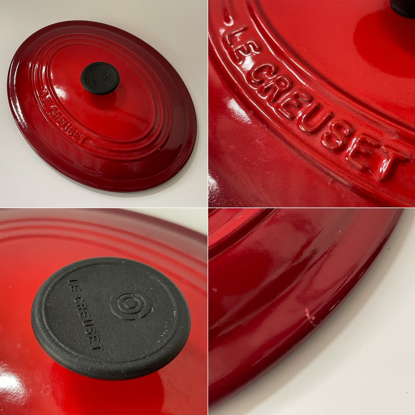 ルクルーゼ LE CREUSET ココットオーバル 25cm 3.2リットル チェリーレッド 両手鍋 鋳物 フランス 箱付 定価￥44,000 ★