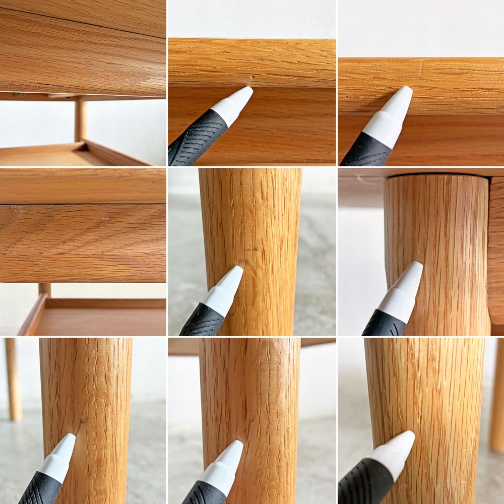 アクタス ACTUS ロッジ LODGE SOFA TABLE ソファテーブル リビングテーブル W110cm オーク材 天板下収納付 参考価格￥56,100- 廃番 〓