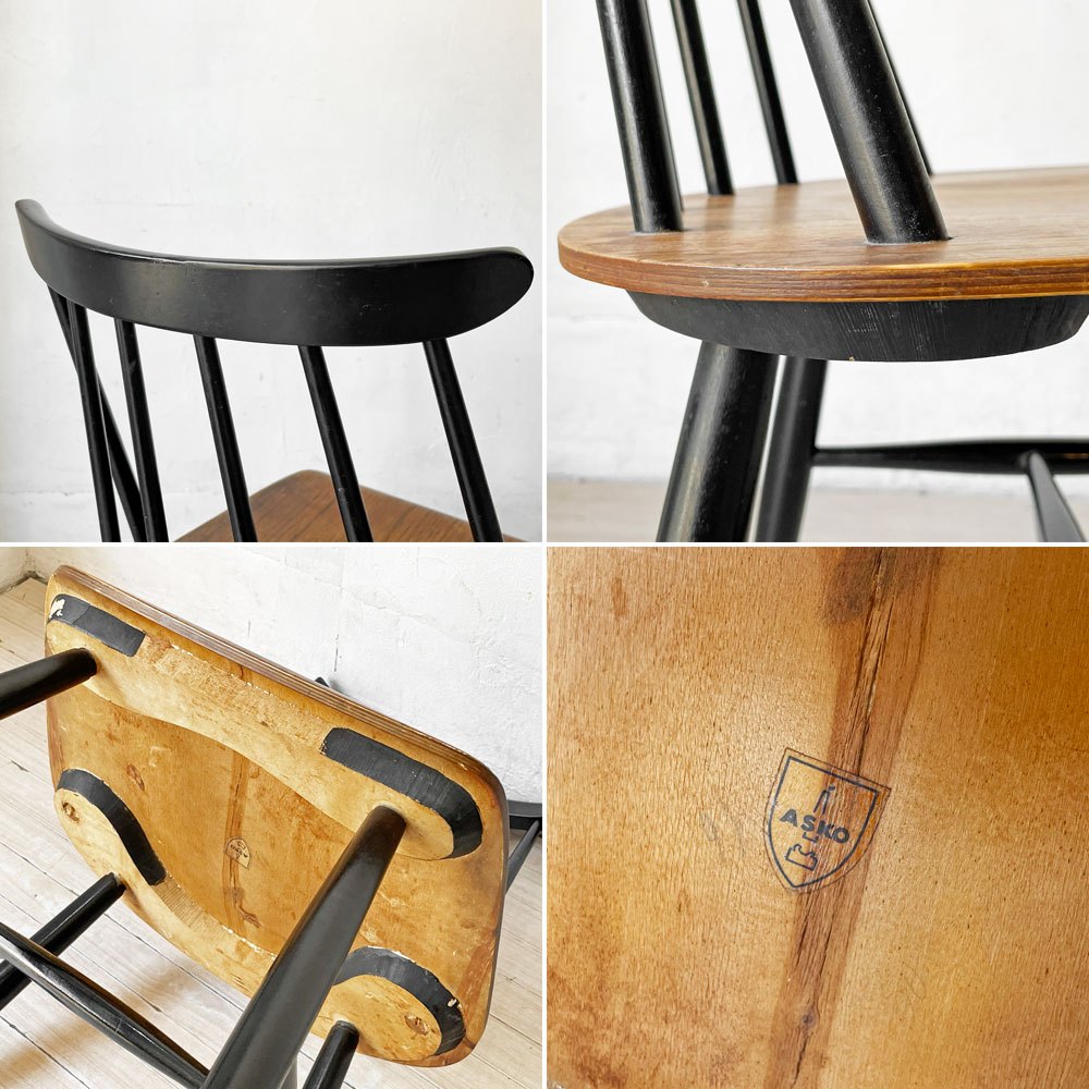 アスコ ASKO ファネットチェア Fanett chair イルマリ・タピオヴァーラ ダイニングチェア チーク材 50～60年代 フィンランド製 北欧ビンテージ 名作 ★