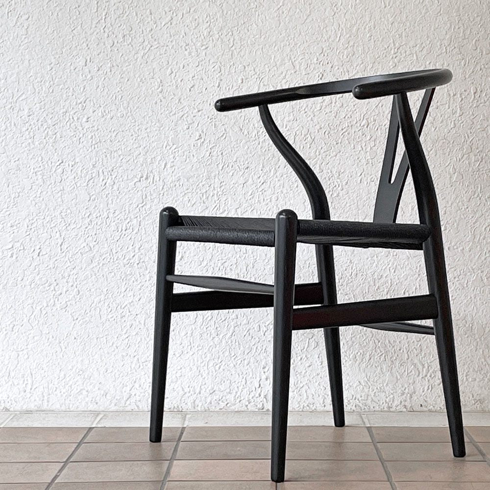 カールハンセン＆サン Carl Hansen & Son CH24 Yチェア ブラックラッカー × ブラックペーパーコード 座面高43cm ハンス・J・ウェグナー オーク材 ◇