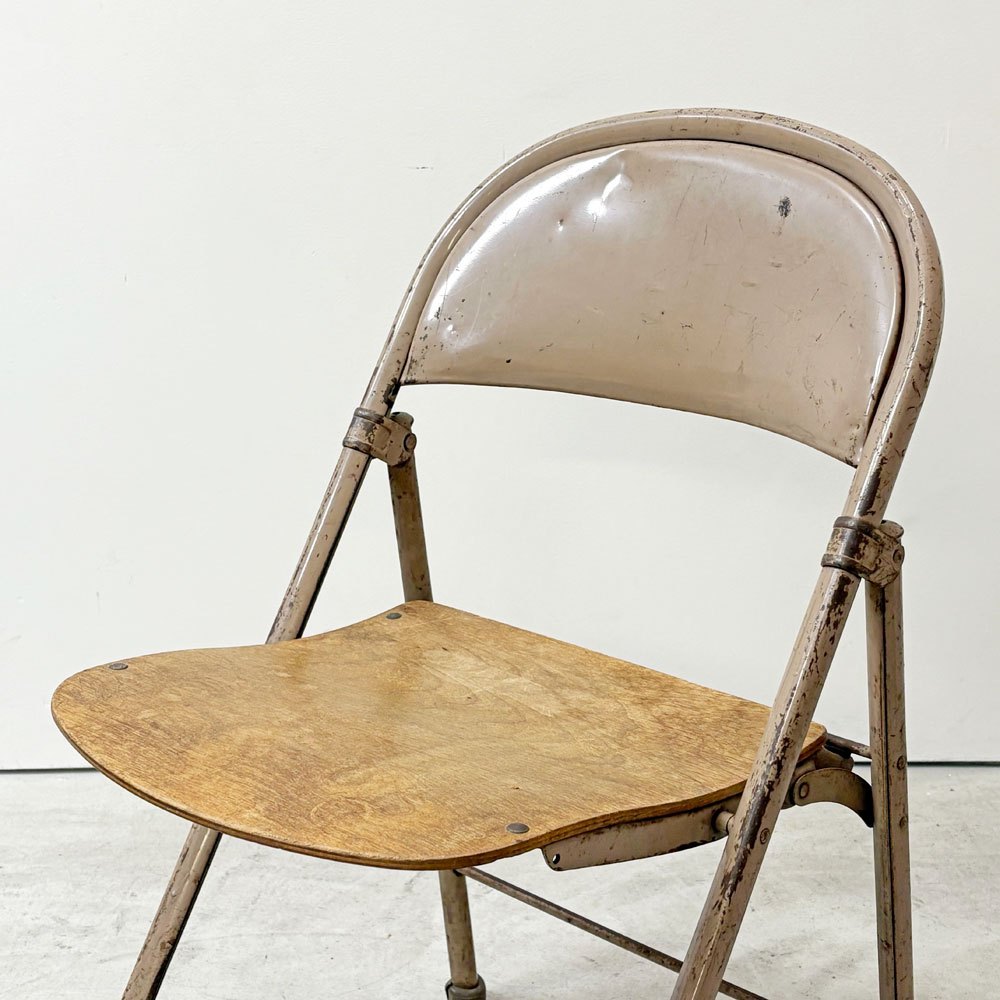 アメリカンシーティングカンパニー AMERICAN SEATING COMPANY フォールディングチェア プライウッド × スチール USビンテージ A ●