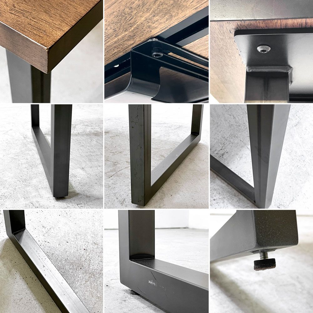 プレダクツ PREDUCTS フォレスト デスク Forest Desk W120cm ラバーウッド ダークブラウン スチールレッグ ラップトップトレイ×2枚付き ●