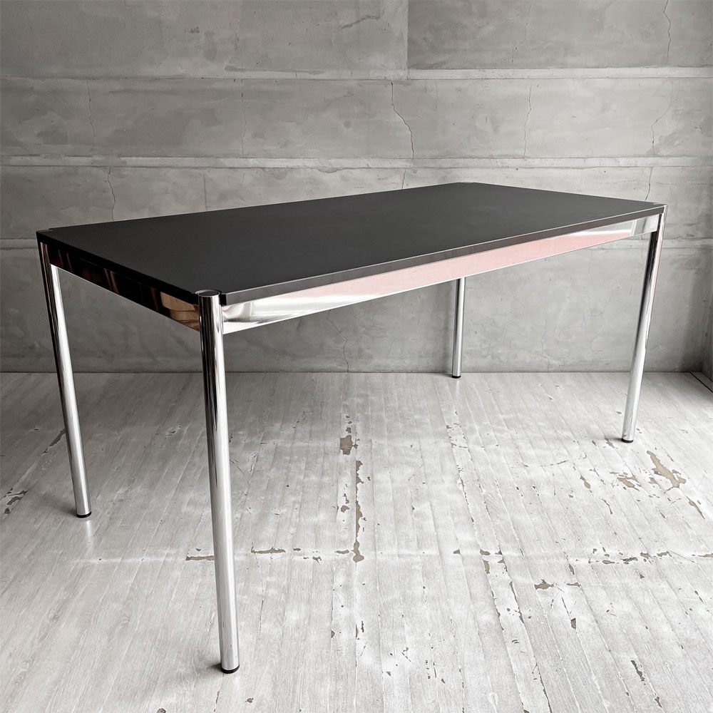 USMハラー USM Haller モジュラーファニチャー ハラーテーブル ワーキングデスク ダイニングテーブル リノリウム天板 チャコール W150cm アジャスター 高さ調整機能付き スイス ♪