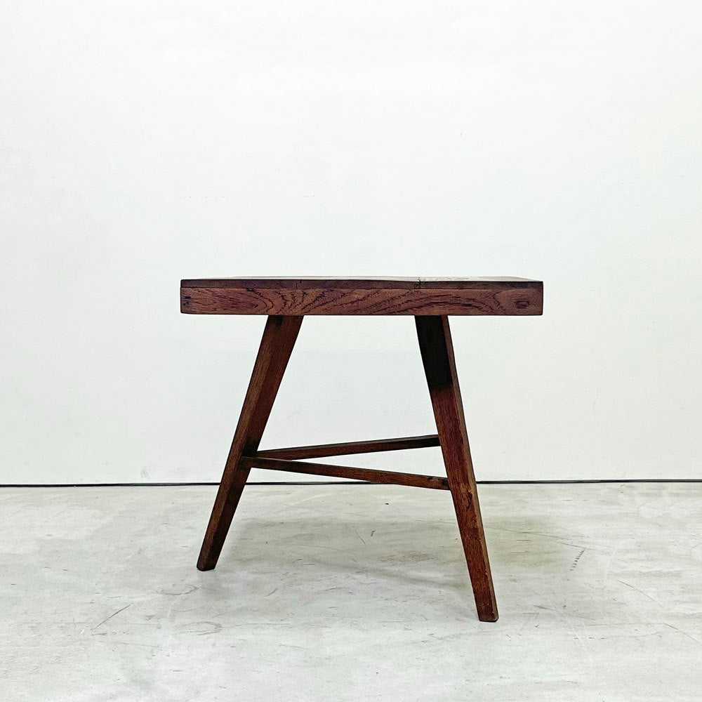 キコ QUICO オリジナル コーヒーテーブル サイドテーブル スクエア 3本脚 チーク無垢材 W54cm H52cm ●