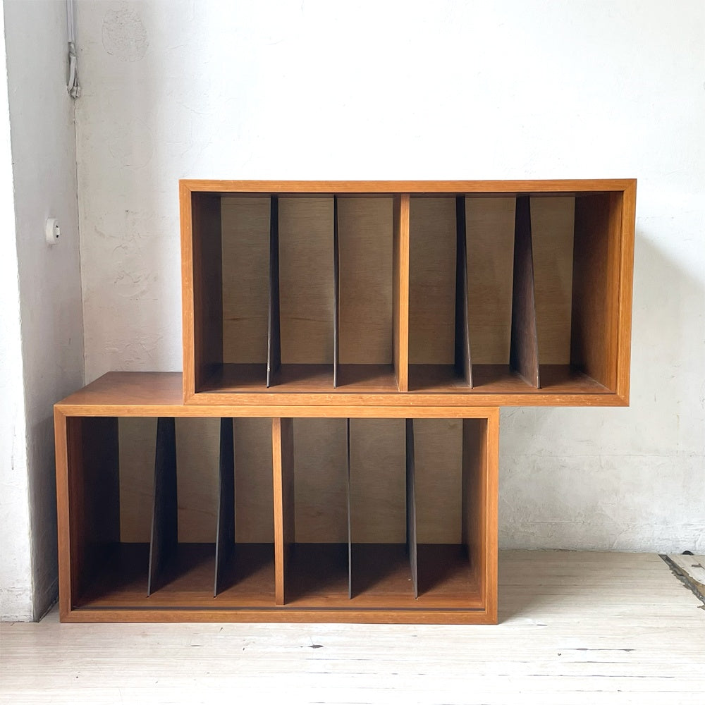 ジャパンビンテージ Japan Vintage レコードラック record rack 2個セット ボックス収納 日本の古家具 古道具 ★