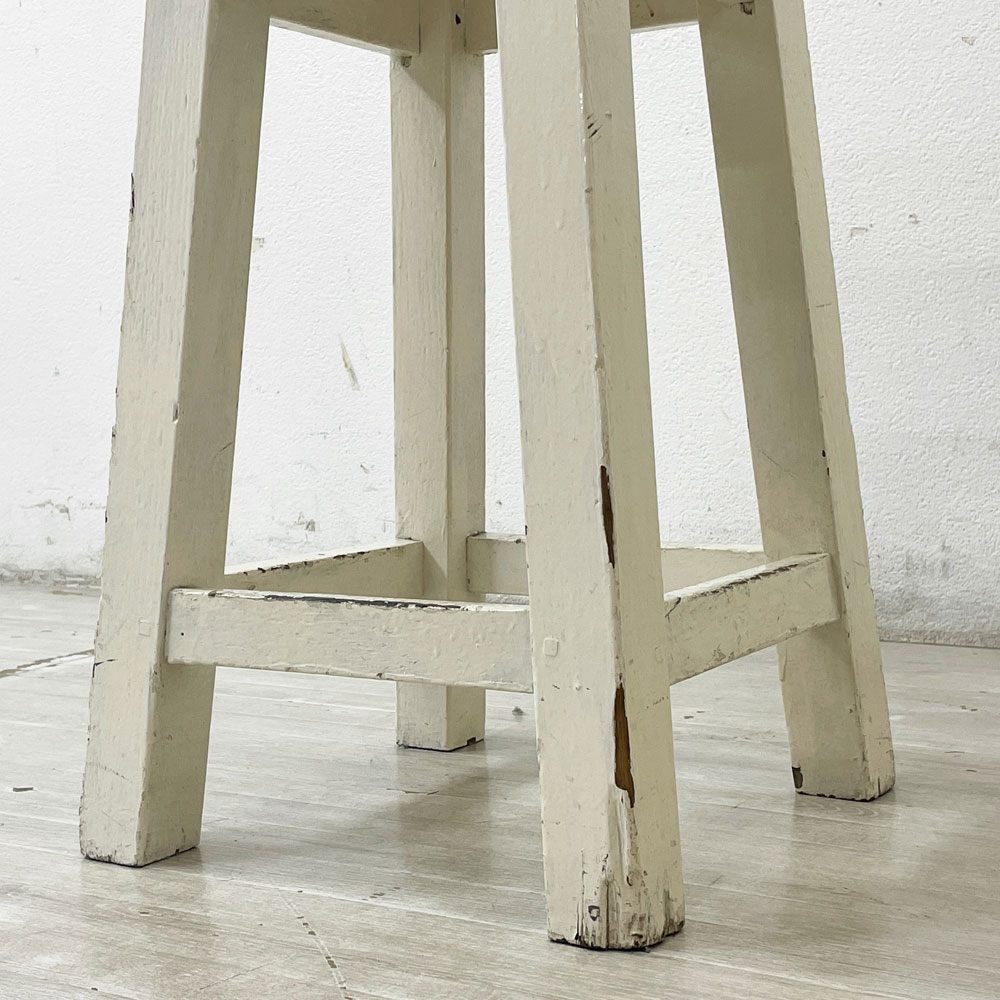 フェール トラヴァイユ Fer travail GOMENOL Wood stool H55.5 スツール シャビーシック インダストリアル A ●