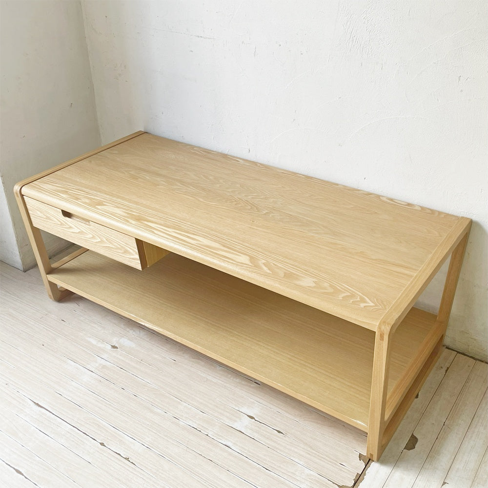 リラックスフォーム RELAX FORM クラム センターテーブル CLAM CENTER TABLE タモ材 W105cm 定価￥44,000- ★