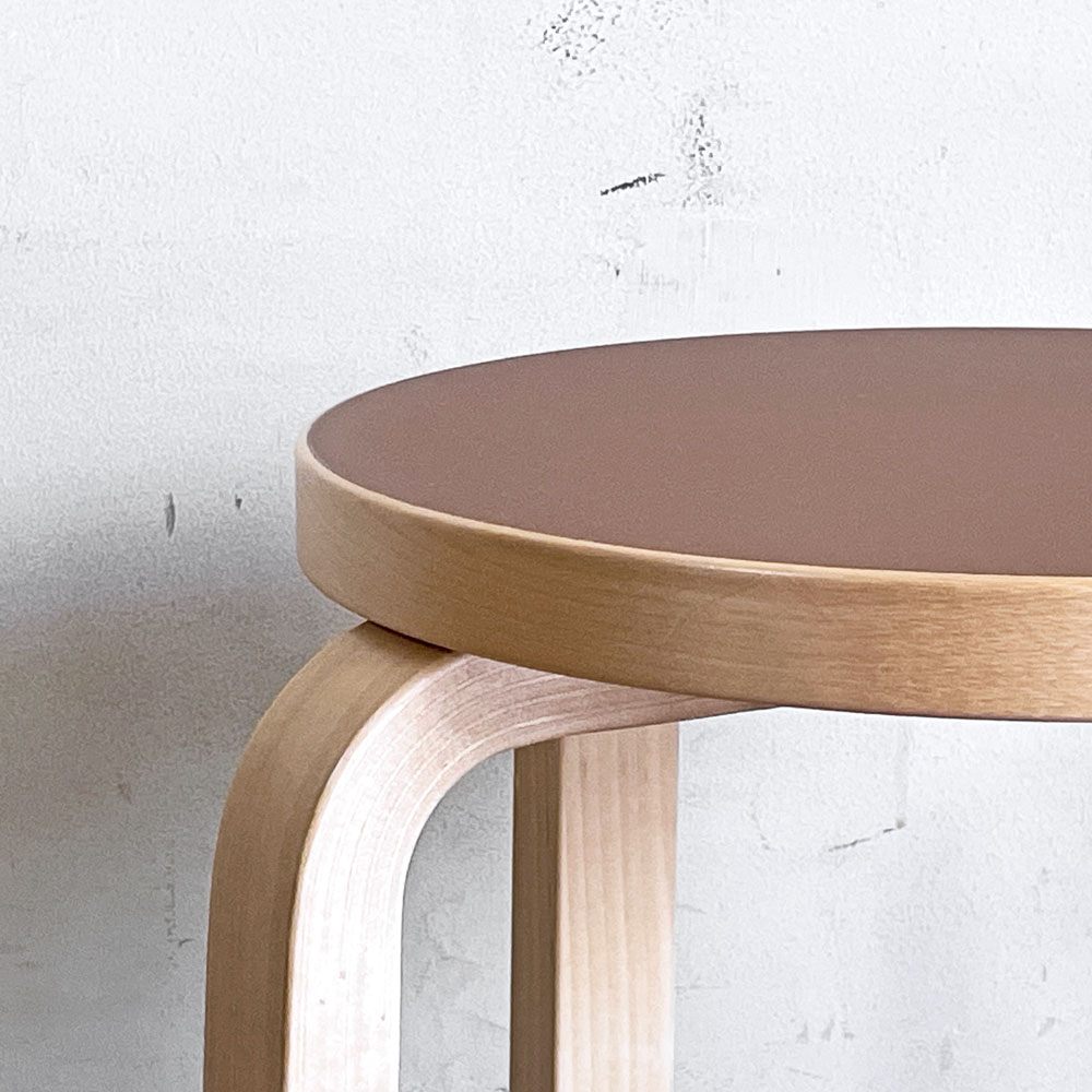 アルテック Artek スツール E60 Stool リノリウムカラー ブランデー13 4本脚 アルヴァ・アアルト Alvar Aalto スコープ別注 ■