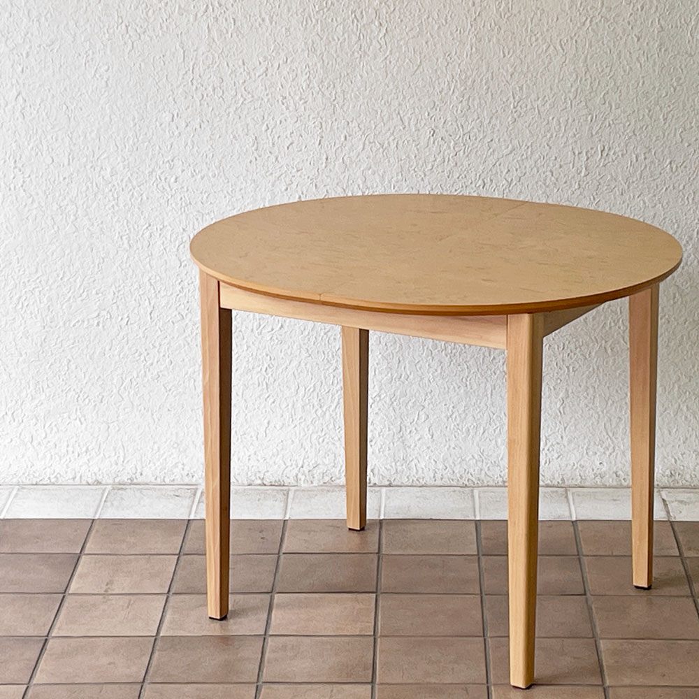 モダンデザイン Modern Design メープル材 ダイニングテーブル エクステンション オーバル W90-120cm 国産家具 ナチュラル ◇