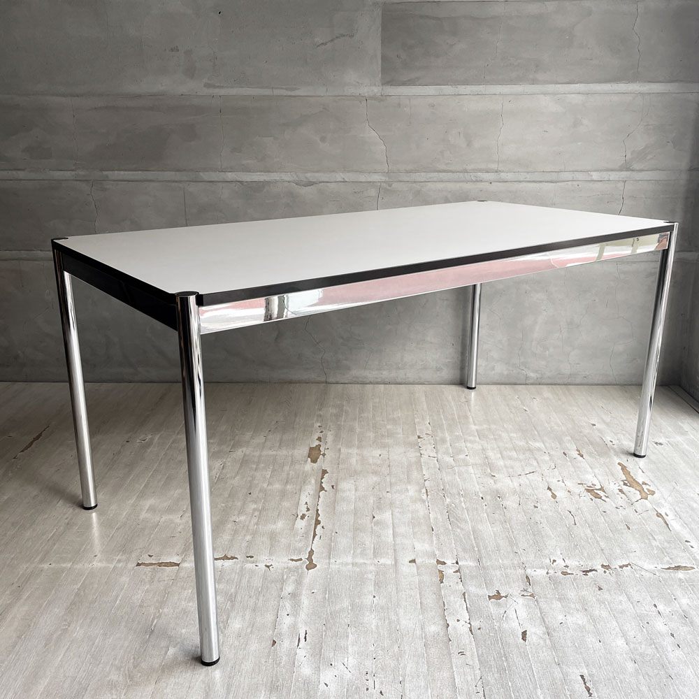 USMハラー USM Haller モジュラーファニチャー ハラーテーブル ワーキングデスク パールグレーラミネート(ホワイト) W150cm 高さ調整機能付き アジャスター オフィス家具 スイス ♪