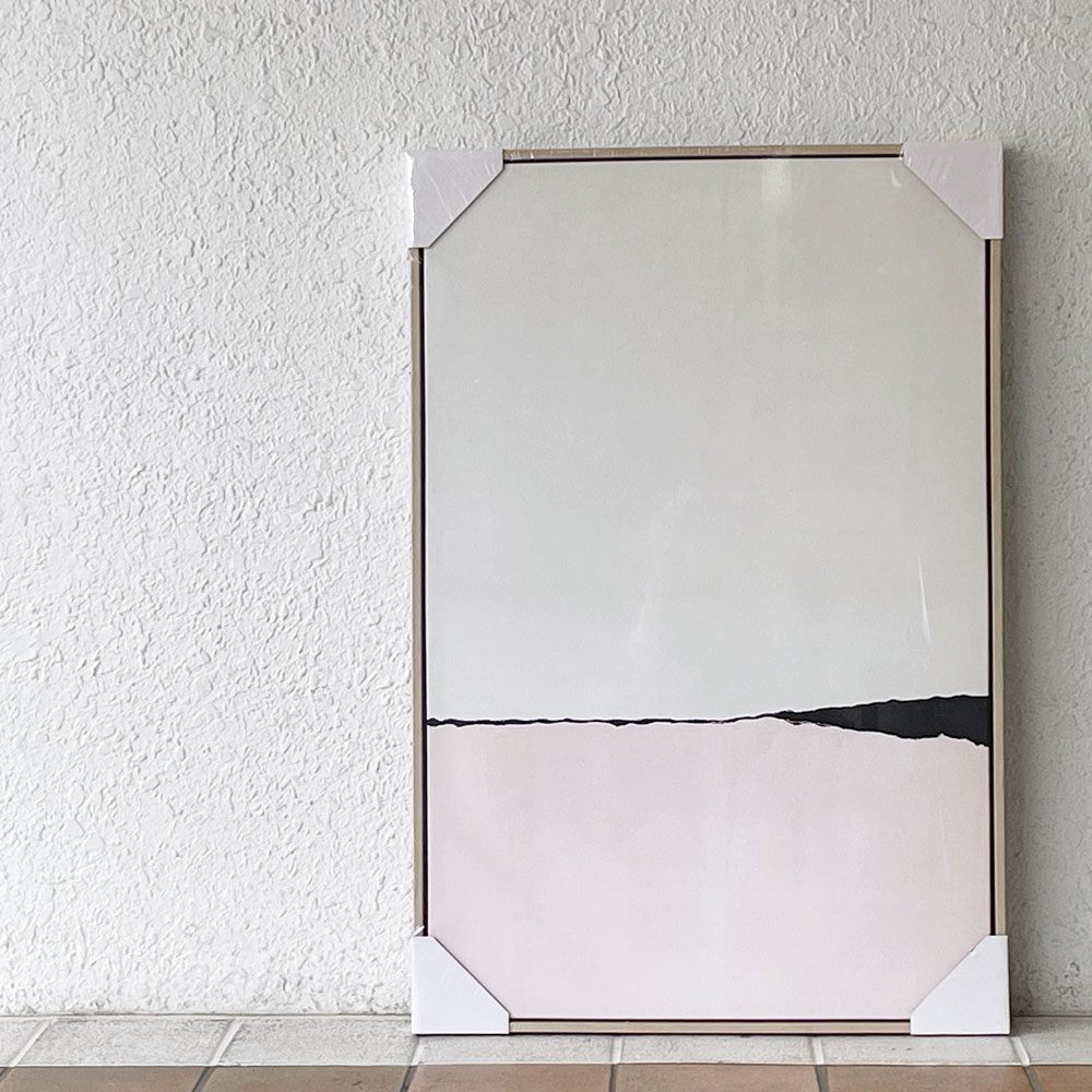 Kave Home Wrigley pink picture キャンバスプリント アートパネル  60×90cm インテリア アートポスター ディスプレイ 抽象 北欧モダンスタイル スペイン 額装品 ◇