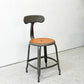 フェールトラヴァイユ FER TRAVAIL ニコルチェア NICOLLE Chair SH45cm ダイニングチェア スチール マットクリア仕上げ 別注モデル レザーパッド付 オレンジ インダストリアル フランス ●
