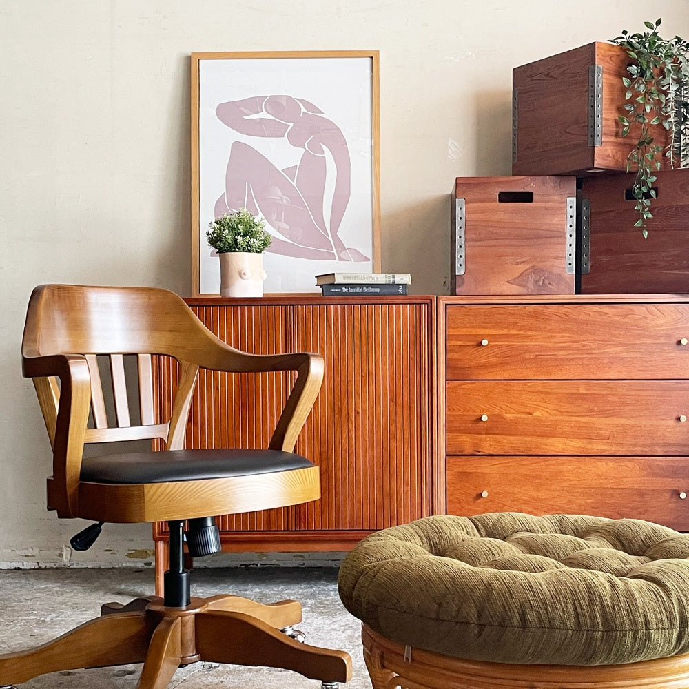 アクメファニチャー ACME Furniture ショーウォーカー SHAW-WALKER デスクチェア アームチェア アッシュ材 PVCレザー キャスター 昇降 リクライニング USビンテージスタイル ■