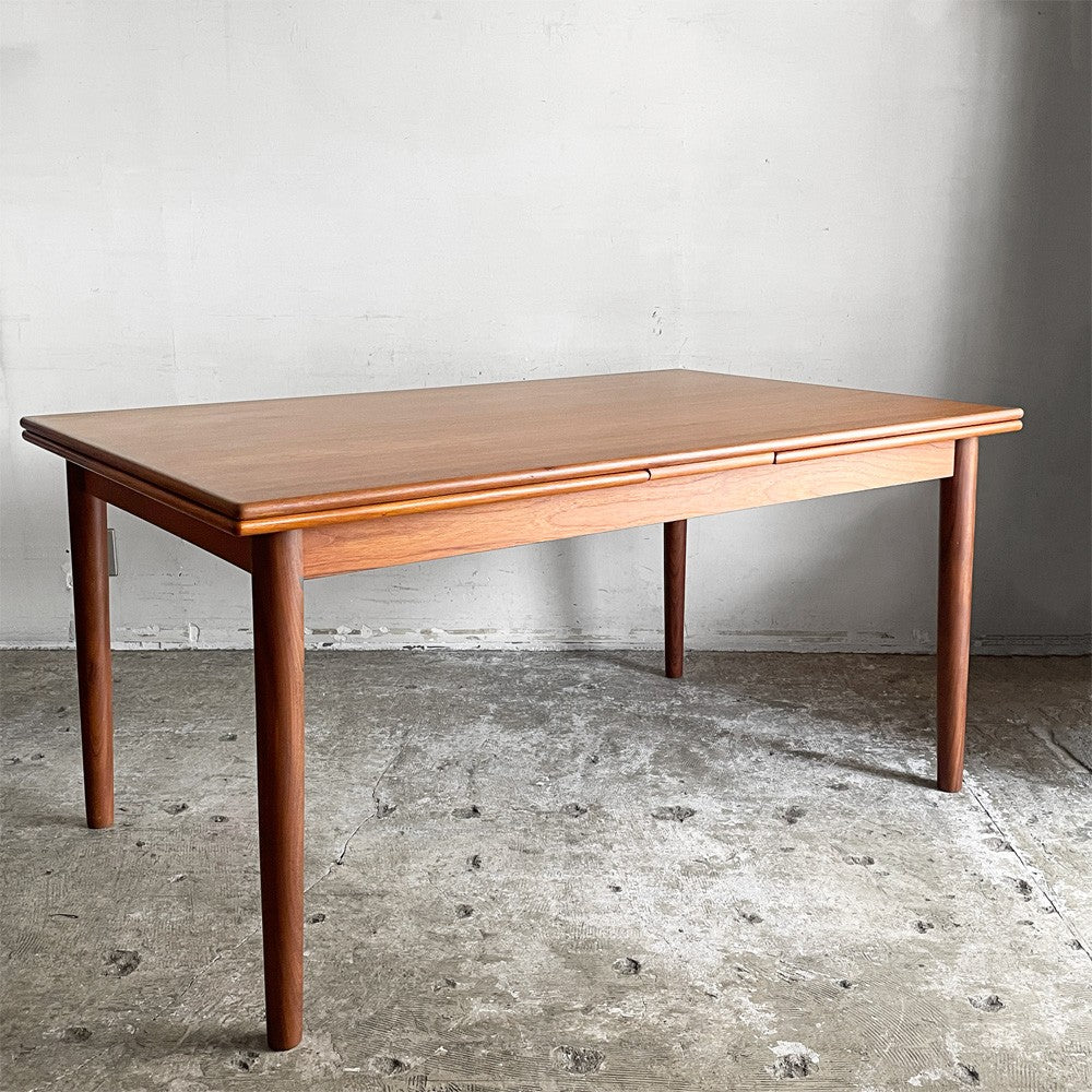 デンマークビンテージ Danish Vintage エクステンション ダイニングテーブル チーク材 伸長式 ドローリーフ 北欧家具 ■