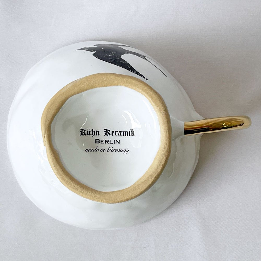 クーンケラミック Kuhn Keramik grande tasse つばめ カフェオレボウル マグカップ フリーカップ 金彩 陶器 ドイツ ◇