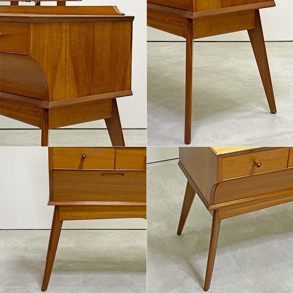 アルフレッドコックス Alfred Cox ドレッシングテーブル 4ドロワー ドレッサー UKビンテージ ミッドセンチュリー 英国家具 ●