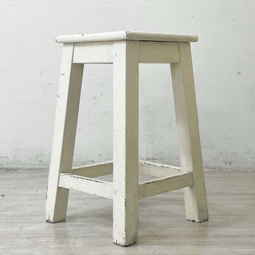 フェール トラヴァイユ Fer travail GOMENOL Wood stool H55.5 スツール シャビーシック インダストリアル A ●