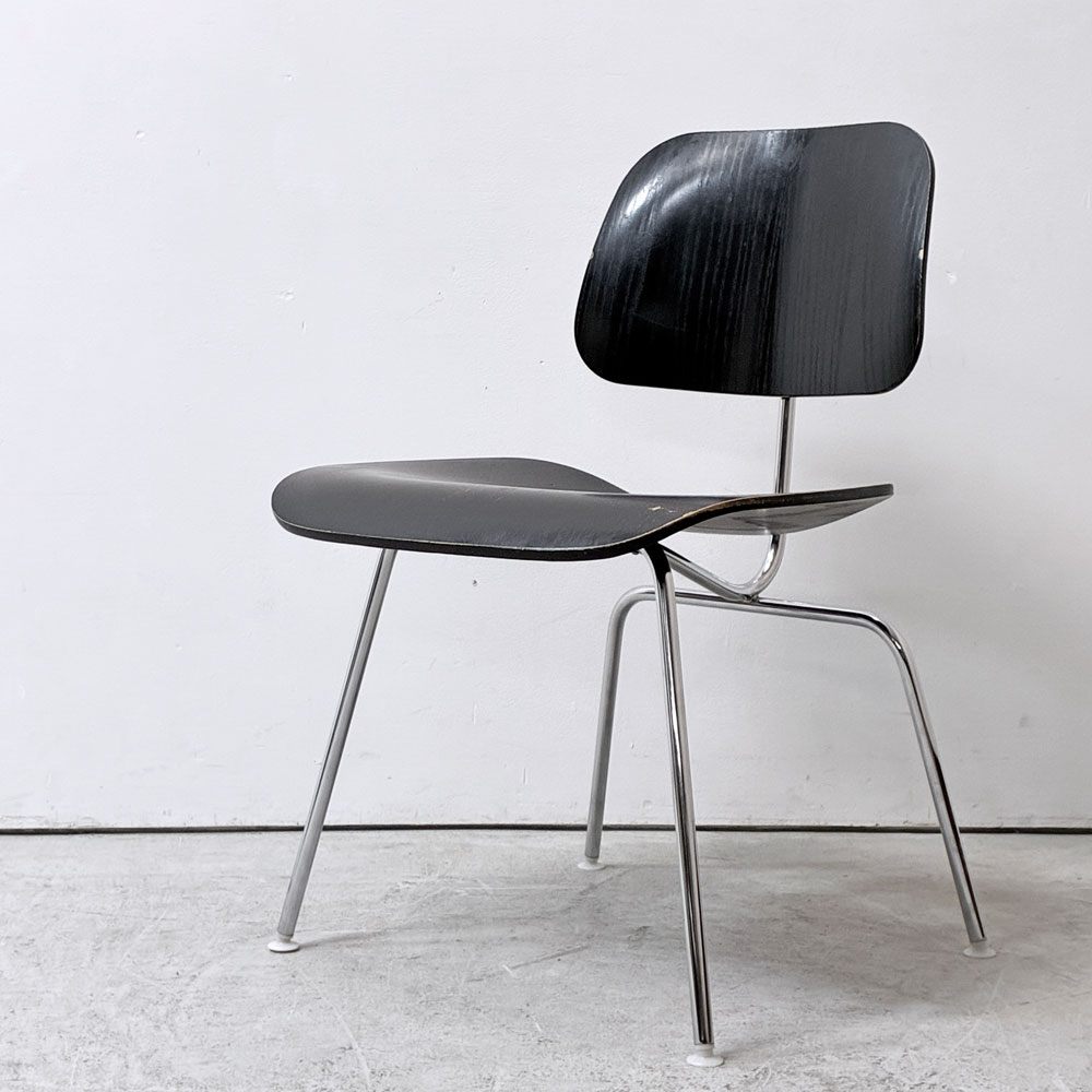 ハーマンミラー Herman Miller DCM  ダイニングチェア プライウッドチェア エボニー ブラックカラー メタルレッグ C&R イームズ ●