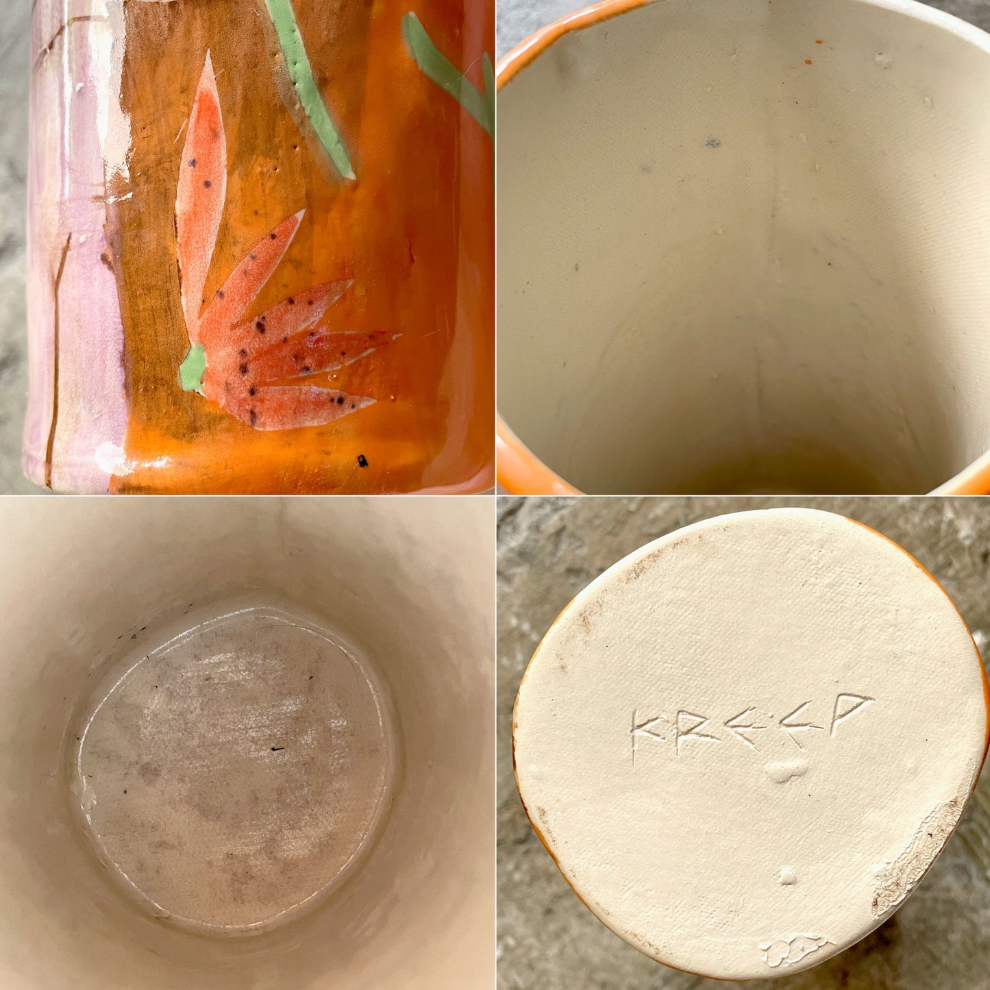 クリープ kreep フラワーベース 花瓶 陶器 22cm ハンドメイド アメリカ ■