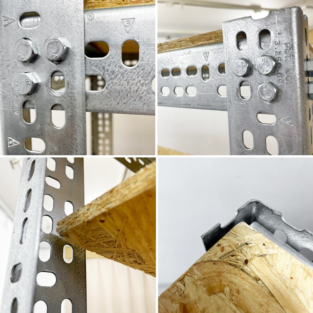 リオン LYON アングルシェルフ SLOTTED ANGLE SHELF オープンシェルフ 6段 インダストリアル P.F.S取扱い セミオーダーサイズ ●