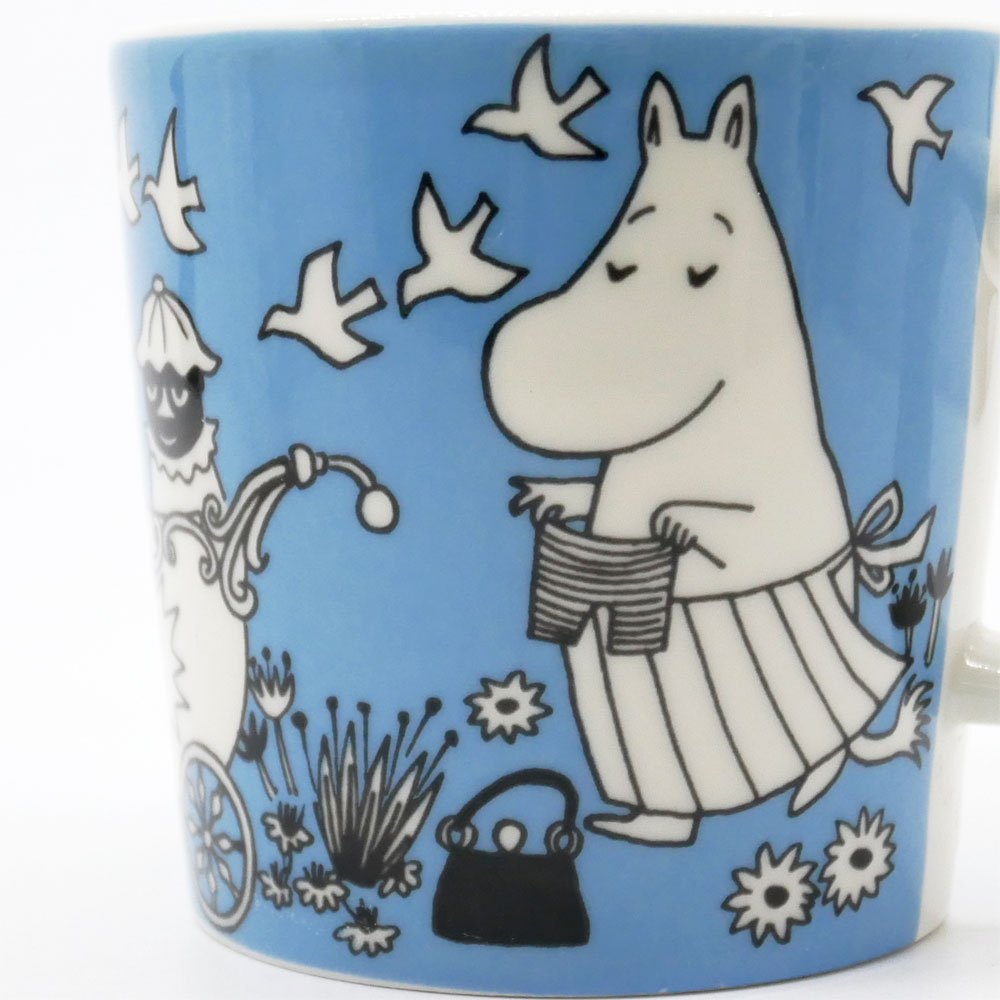 アラビア ARABIA ムーミンマグ MOOMIN ピース ライトブルー 1996-2002年 廃番 フィンランド 北欧食器 希少 ●