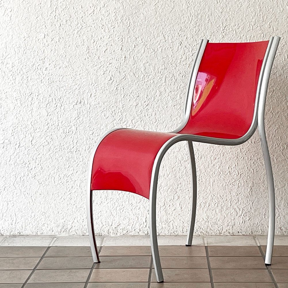 カルテル Kartell FPE chair スタッキングチェア ダイニングチェア アルミ ポリプロピレン レッド ロンアラッド イタリアモダン 廃番 ◇
