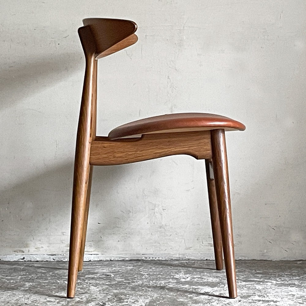 カールハンセン＆サン Carl Hansen & Son CH33P オーク材 レザーシート 本革 ダイニングチェア ハンス・J・ウェグナー 定価￥156,200- B ■