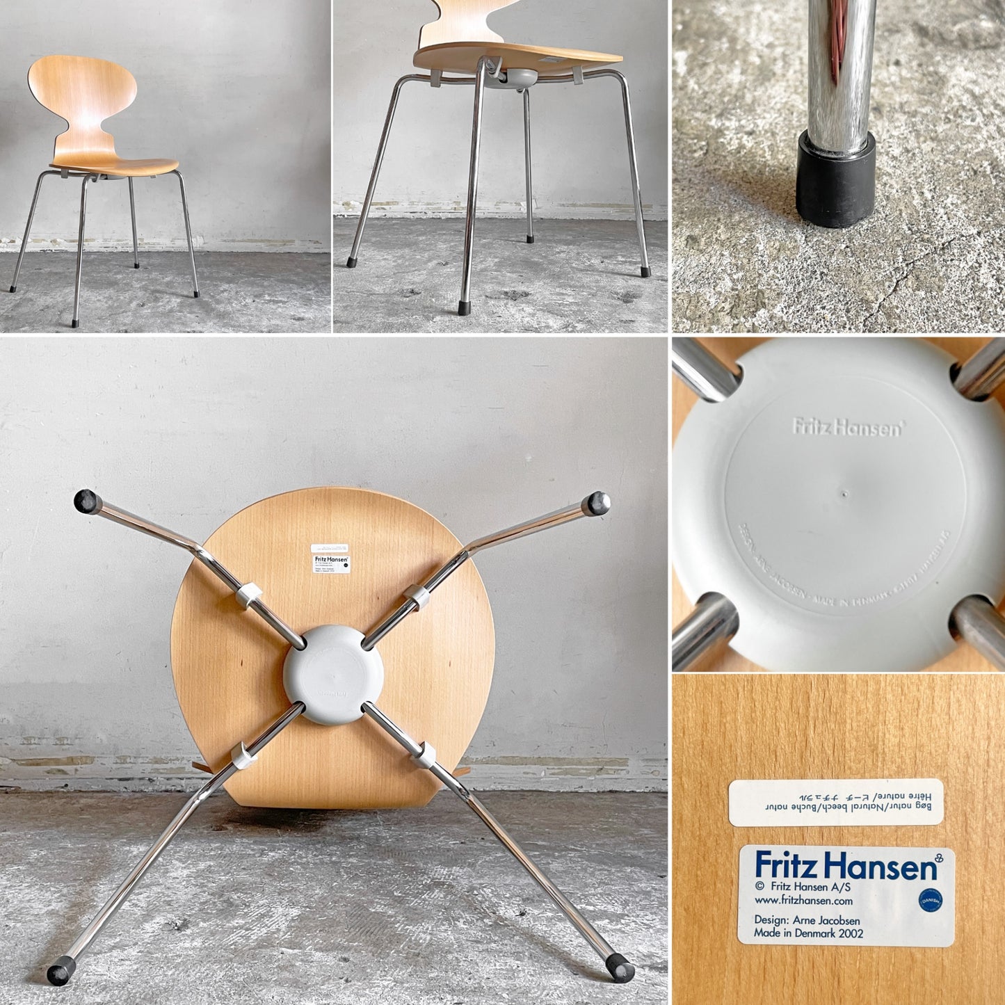 フリッツハンセン Fritz Hansen 3101 アリンコチェア アントチェア 4本脚 ナチュラルビーチ ラッカー仕上げ アルネ・ヤコブセン A ■