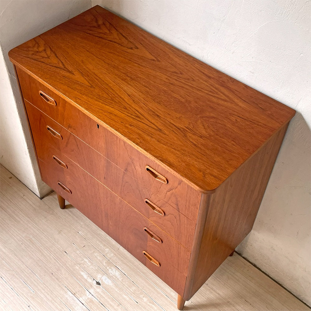 北欧ビンテージ Scandinavian チーク材 チェスト Teakwood 4dr Chest スウェーデン Sweden Vintage ★