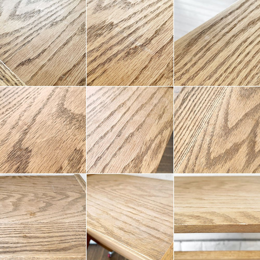 ライフファニチャー LIFE FURNITURE オークサイドテーブル BI OAK SIDE TABLE ブックラック＆キャスター付 W45.5cm 定価￥22,000- ◎