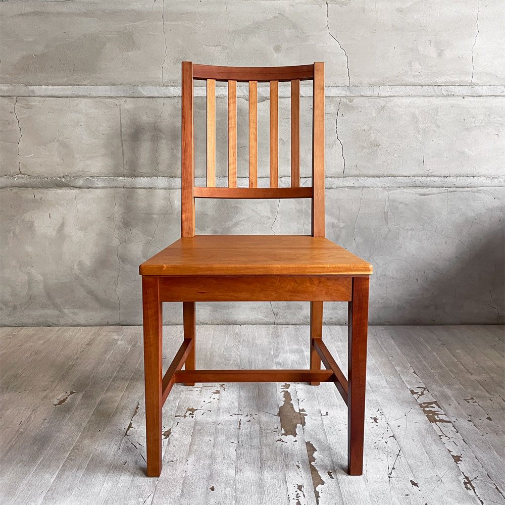 北の住まい設計社 KITANOSUMAISEKKEISHA ミッションチェア Mission chair アームレスチェア ダイニングチェア 板座 チェリー無垢材 廃番 ♪
