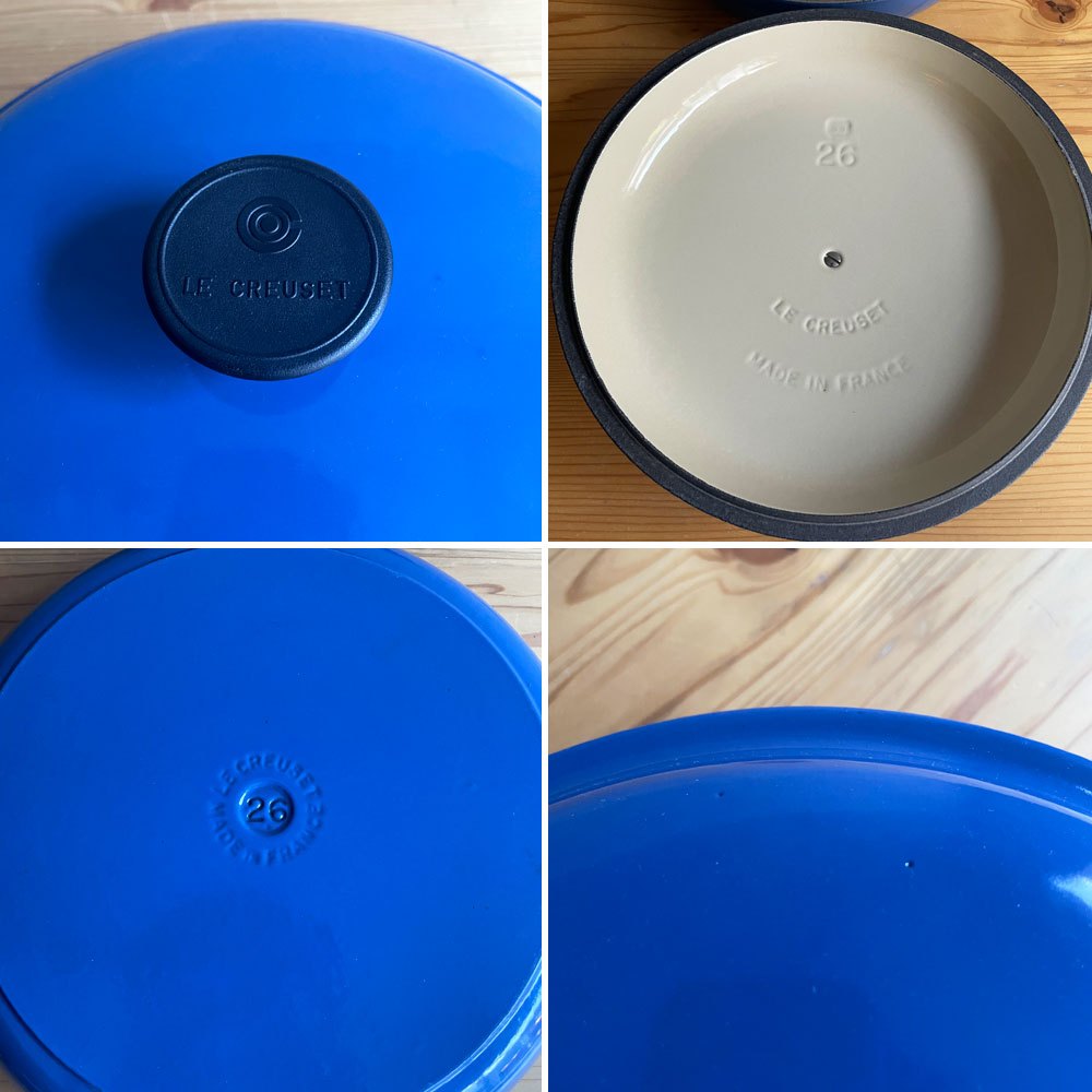 ルクルーゼ LE CREUSET ビュッフェキャセロール 26cm 両手鍋 鋳物 ハーモニックブルー フランス 廃番 ♪