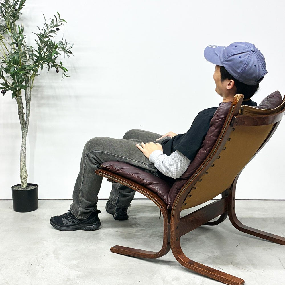 ウェストノーファ Westnofa シエスタ SIESTA ローバックチェア イングマール・レリング 本革 ノルウェー ビンテージ 北欧 ◎