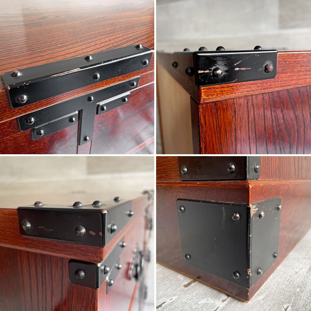 民芸箪笥 欅材 4段 抽斗5杯 整理ダンス チェスト 和箪笥 和家具 民藝 ♪